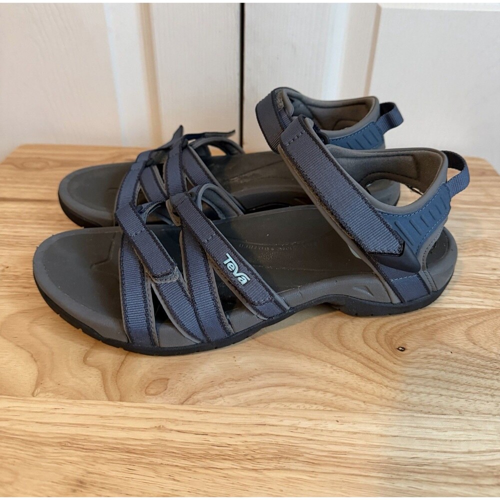 Teva Womens Tirra Sandal Size US 8.5  Blue Criss-cross Strappy Hiking Waterproof